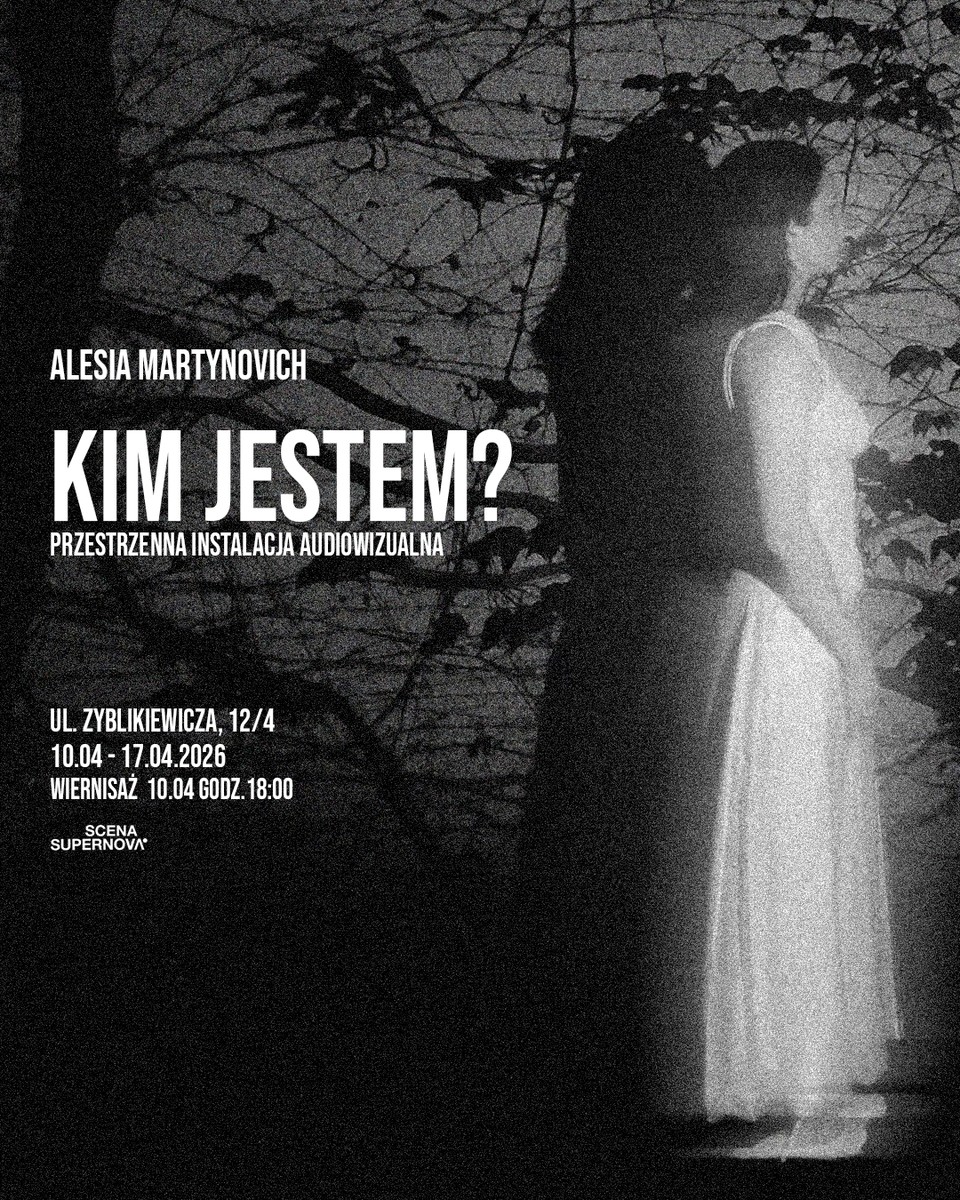 Poster for Kim jestem exhibition at Scena Supernova